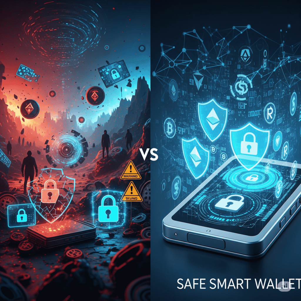 Crypto scams vs. smart wallet security.